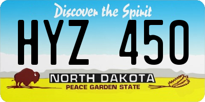ND license plate HYZ450