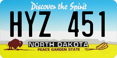 ND license plate HYZ451