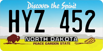ND license plate HYZ452