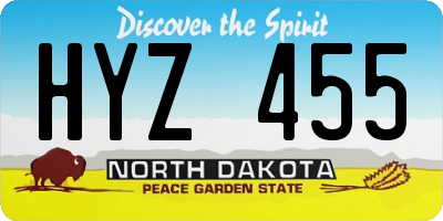 ND license plate HYZ455
