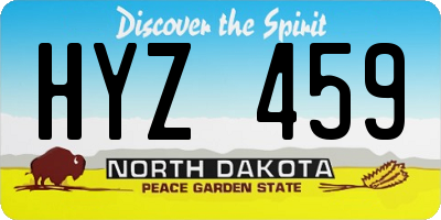 ND license plate HYZ459