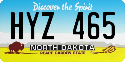 ND license plate HYZ465