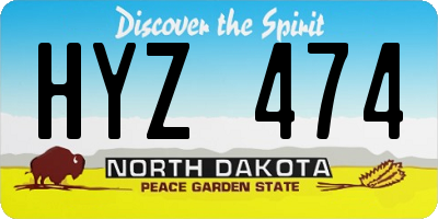 ND license plate HYZ474