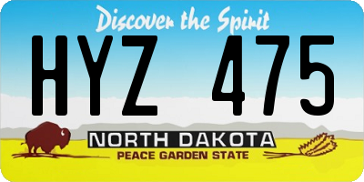 ND license plate HYZ475