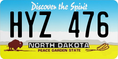ND license plate HYZ476