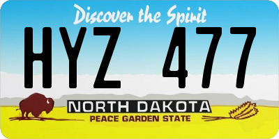 ND license plate HYZ477