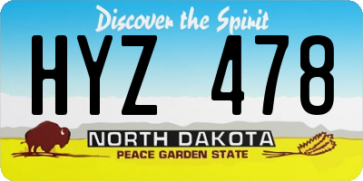 ND license plate HYZ478