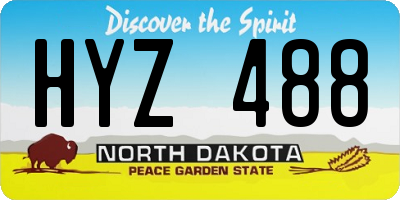 ND license plate HYZ488