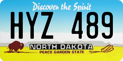 ND license plate HYZ489