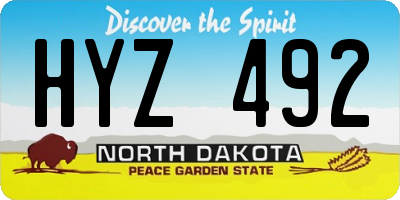 ND license plate HYZ492