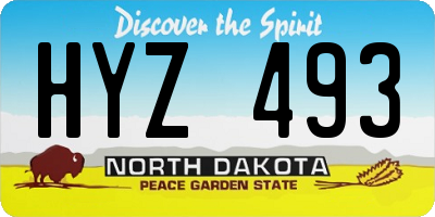 ND license plate HYZ493