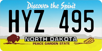 ND license plate HYZ495