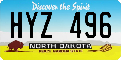 ND license plate HYZ496