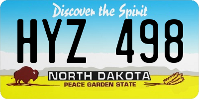 ND license plate HYZ498