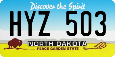 ND license plate HYZ503