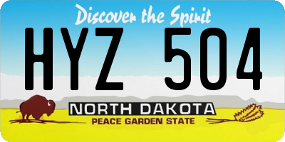 ND license plate HYZ504