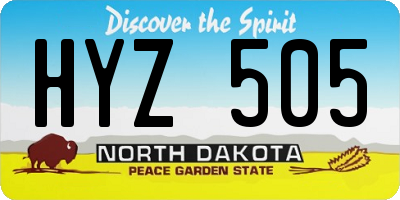ND license plate HYZ505