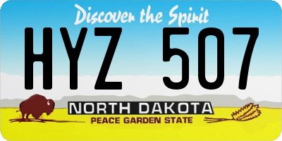 ND license plate HYZ507