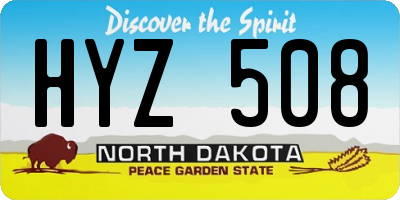 ND license plate HYZ508
