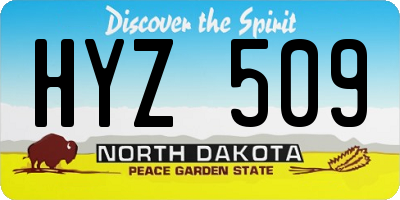 ND license plate HYZ509