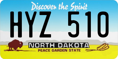 ND license plate HYZ510