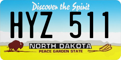 ND license plate HYZ511