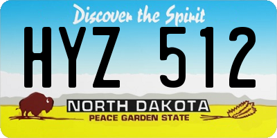 ND license plate HYZ512