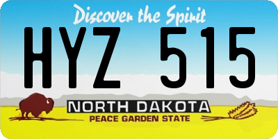 ND license plate HYZ515