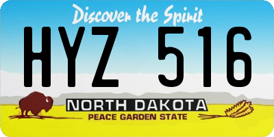 ND license plate HYZ516