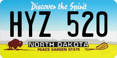ND license plate HYZ520