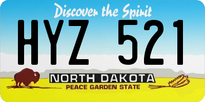 ND license plate HYZ521