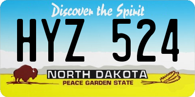 ND license plate HYZ524