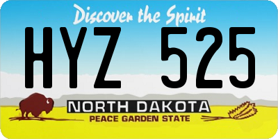 ND license plate HYZ525