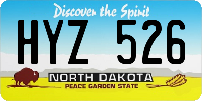 ND license plate HYZ526