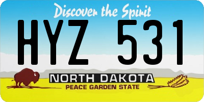 ND license plate HYZ531