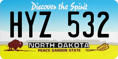 ND license plate HYZ532