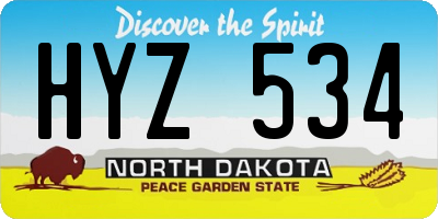 ND license plate HYZ534