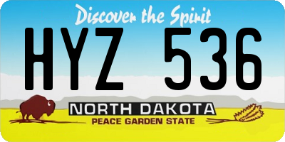 ND license plate HYZ536