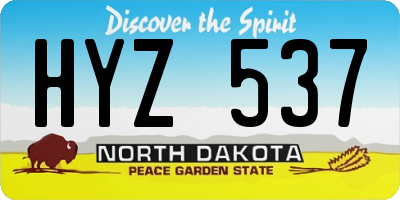 ND license plate HYZ537