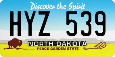 ND license plate HYZ539