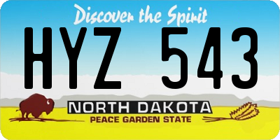 ND license plate HYZ543