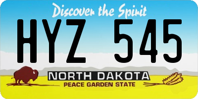 ND license plate HYZ545