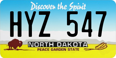 ND license plate HYZ547