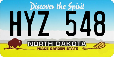 ND license plate HYZ548