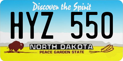 ND license plate HYZ550