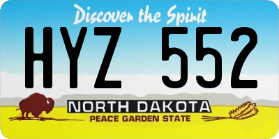 ND license plate HYZ552