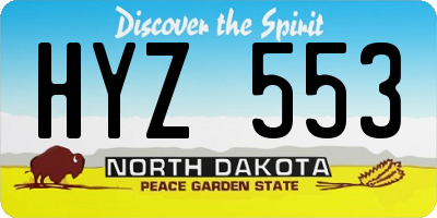 ND license plate HYZ553