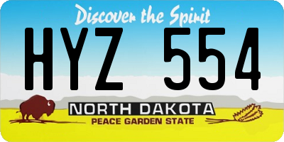 ND license plate HYZ554