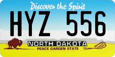 ND license plate HYZ556