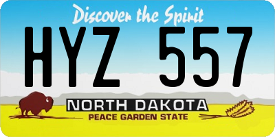 ND license plate HYZ557